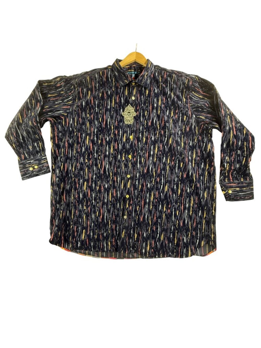 Luchiano Visconti Shirt Mens 3XLB Blue Stripe Button Up Long Sleeve Casual AOP
